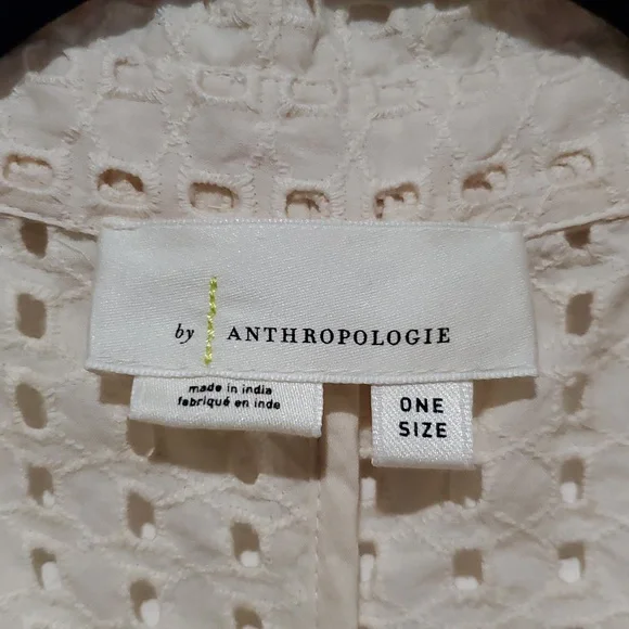 Anthropologie Eyelet Long Cream Swim Cover-Up - Picture 5 of 12